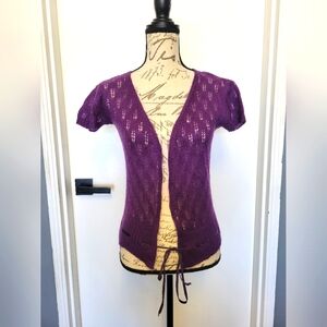 Y2K Gaudi' Short Sleeve Wool Cardigan Sweater XS